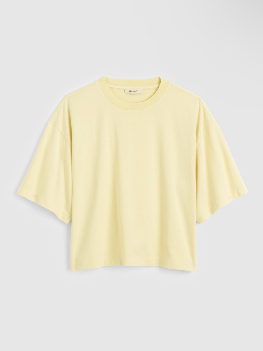 NWT Madewell The Boxy Crop Tee in Allday Jersey size XS - Pineapple yellow NZ387